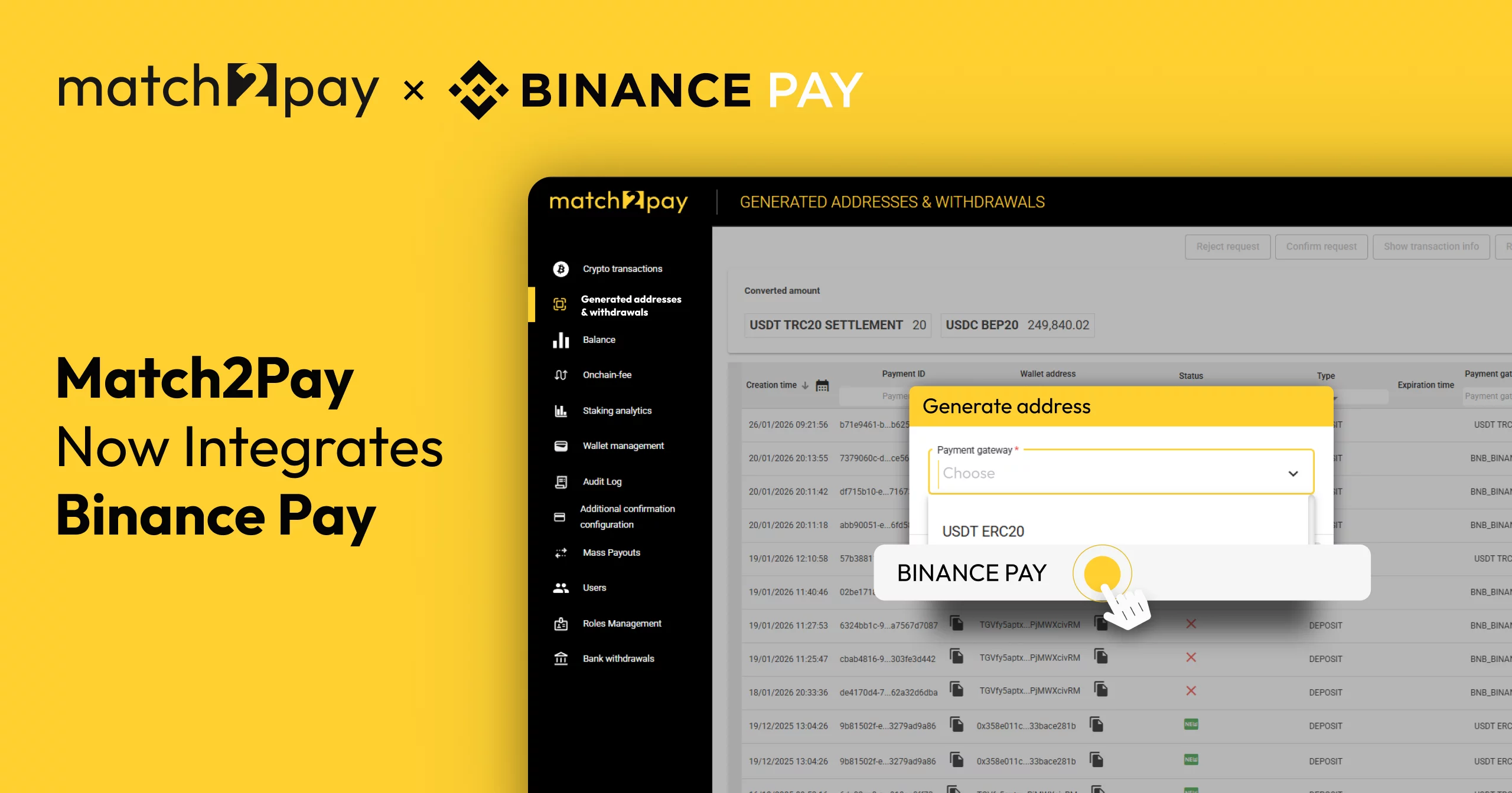 Match2Pay Integrates Binance Pay for Instant Crypto Deposits and Streamlined Merchant Operations